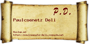 Paulcsenetz Deli névjegykártya